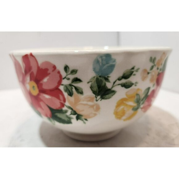 Pioneer Woman Vintage Floral Footed Soup Pasta Ramen Cereal Bowls Set of 2 - Picture 3 of 11